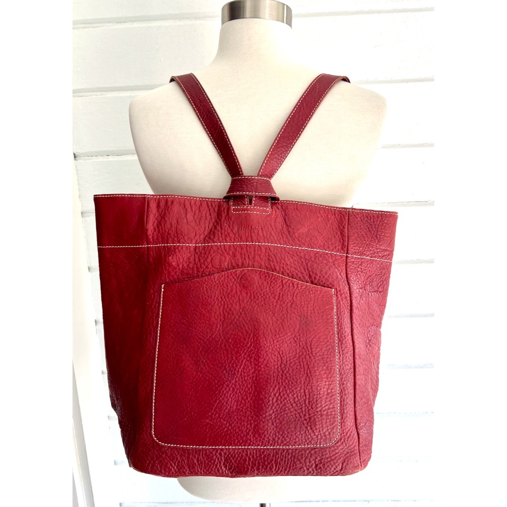 SUNDANCE Dark Red Leather Back Pack